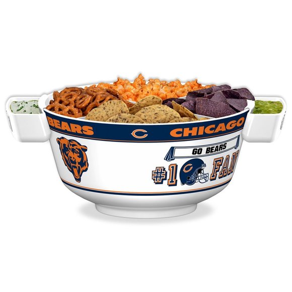 NFL Chicago Bears Party Bowl w/Divider & Sky-Boxes - Picture 2 of 3